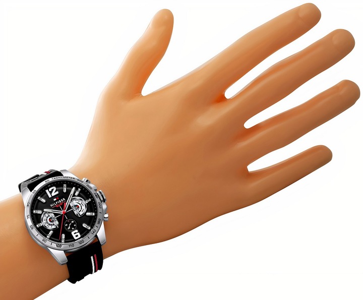 ZEGAREK MĘSKI TOMMY HILFIGER 1791473 DECKER +BOX +GRAWER datownik czarny