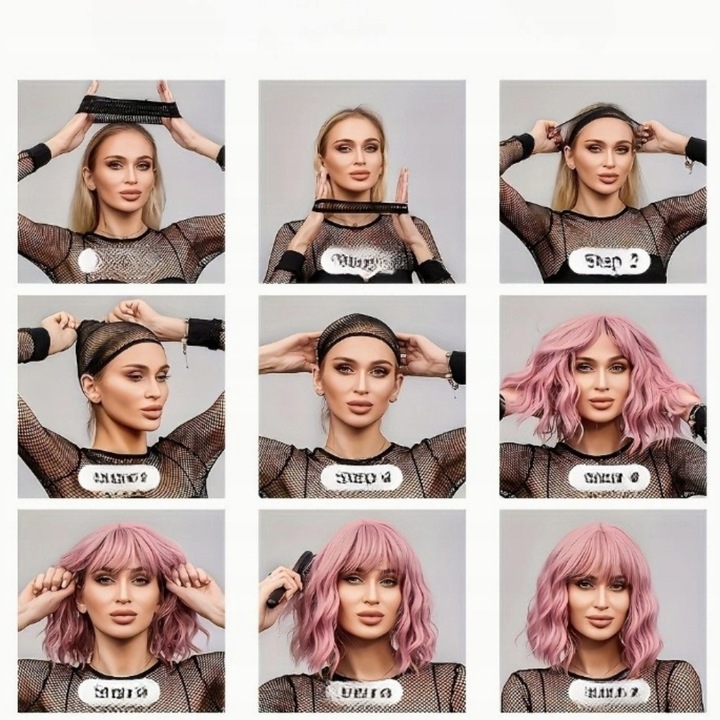 Peruka Tkana Damska Ciemno-Brązowa Elegancki Prosty Strój z Frędzlami