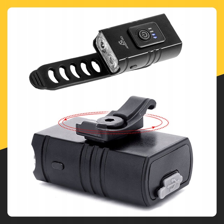 LAMPKA ROWEROWA PRZEDNIA TYLNA LED PRZÓD AKUMULATOROWA ZESTAW LAMPEK USB