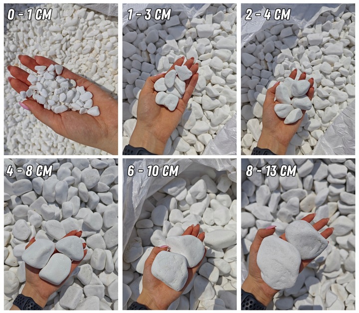 KAMIEŃ BIAŁY THASSOS OTOCZAK 1-2cm KAMIEŃ DEKORACYJNY DO OGRODU 20kg