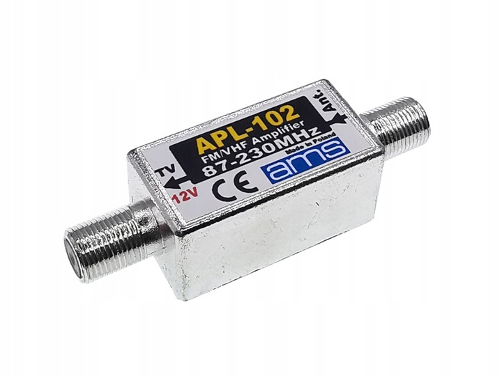 Wzmacniacz antenowy FM VHF zewnętrzny DAB+ DVB-T2 APL-102e 25 dB 12V