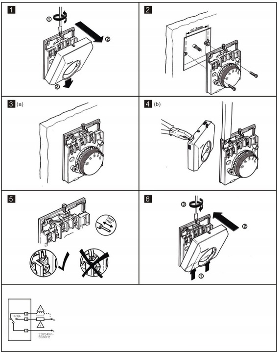 TERMOSTAT POKOJOWY REGULATOR TEMPERATURY BIMETAL