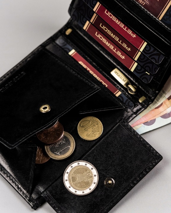 PETERSON modny portfel skórzany męski nubuk RFID