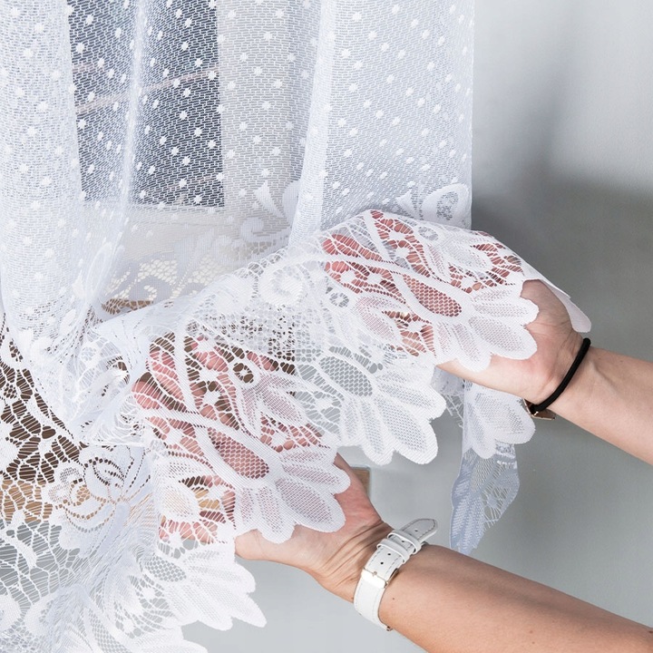 Firana żakardowa DEMETRIA 400x160cm (gotowa) z łukiem