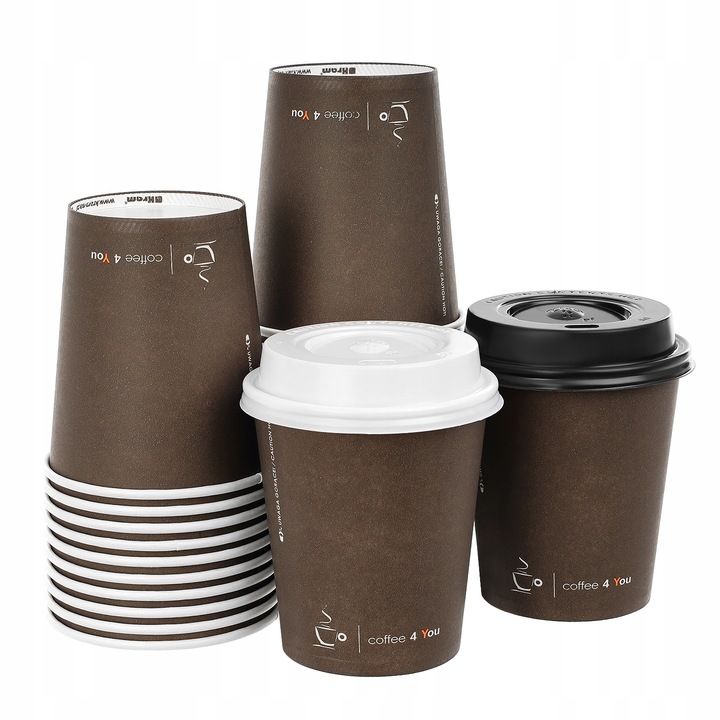 KUBKI PAPIEROWE DO KAWY 250ML SUP C4Y + WIECZKA 100SZT