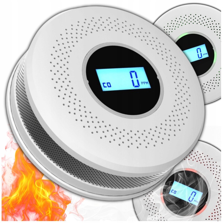 Czujnik czadu i dymu tlenku węgla pożaru ognia JKD 512COM