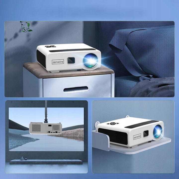 Projektor Rzutnik LED WiFi Android TV FULL HD 4K 24000lm 800 ansi Autofocus