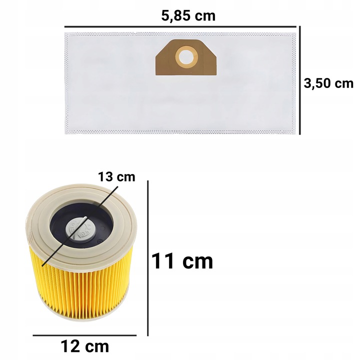 10X WORKI DO ODKURZACZA KARCHER WOREK WD 3 WD3 WD2 WD 6 SE 4001 V17 +