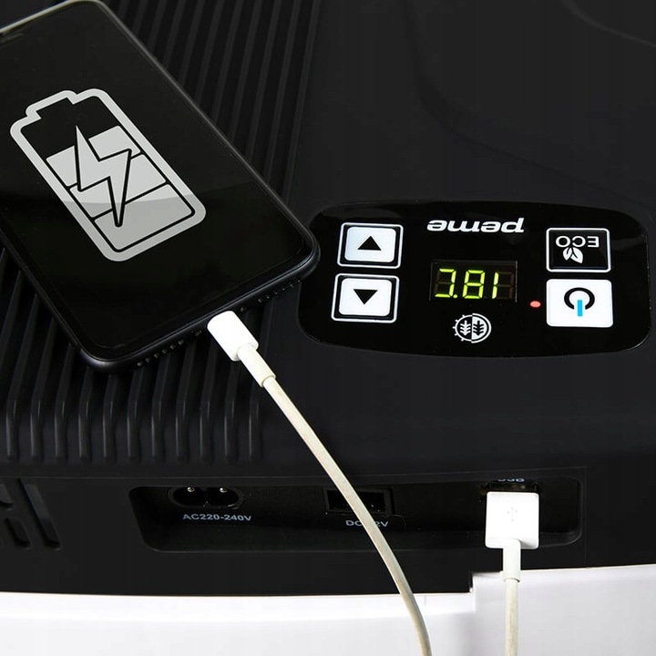 LODÓWKA TURYSTYCZNA Ice-On 27 SAMOCHODOWA Funkcja Grzania 12v 230v USB PEME