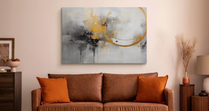 OBRAZ NA PŁÓTNIE NA ŚCIANĘ DO SALONU SYPIALNI MALOWANA ABSTRAKCJA