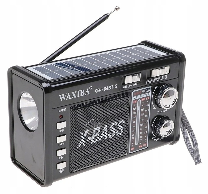 RADIO PRZENOŚNE FM KUCHENNE SOLARNE BUDOWLANE LATARKA BLUETOOTH +