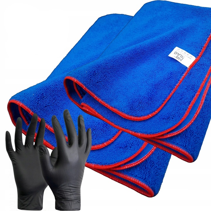 2x FLUFFY MR RAG 90x60 RĘCZNIK Z MIKROFIBRY DO OSUSZANIA XXL + RĘKAWICZKI