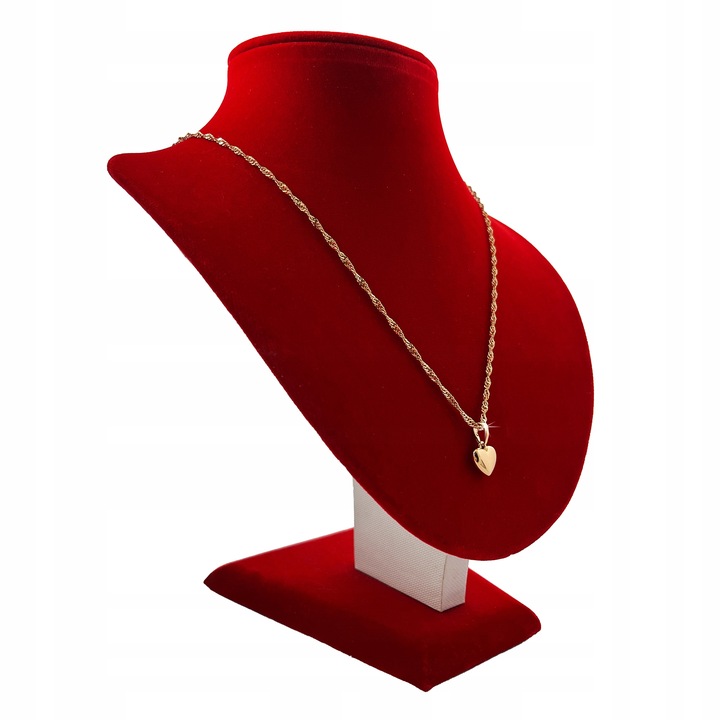 ZŁOTY NASZYJNIK SERCE KLASYCZNE 18K PREZENT DLA KOBIETY, ŻONY, MAMY, CÓRKI