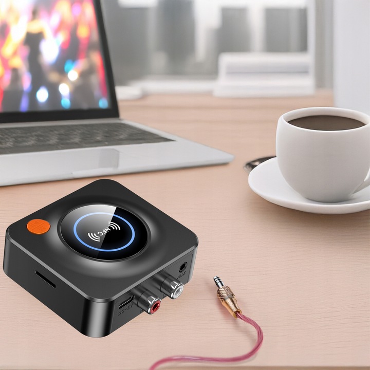 TRANSMITER ODBIORNIK BLUETOOTH ADAPTER DO WIEŻY 5.3 NFC RCA AUX SD