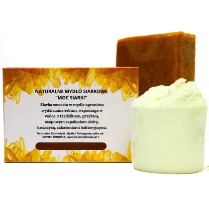 Mydło SIARKOWE 100% naturalne do ciała twarzy PIELĘGNACJA w kostce 130g