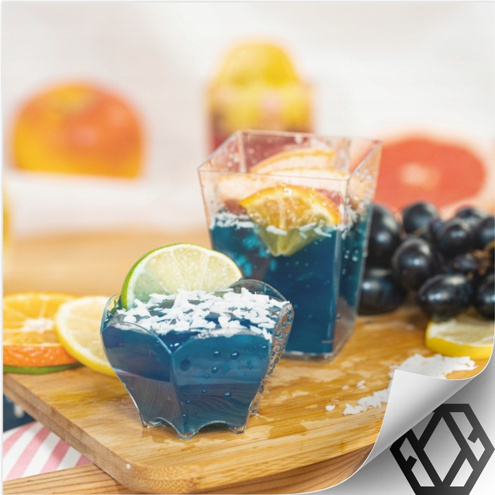 KUBEK PUCHARKI NA PRZEKĄSKI DESERY 120ml 50szt POJEMNIK NA DESER KWADRATOWY