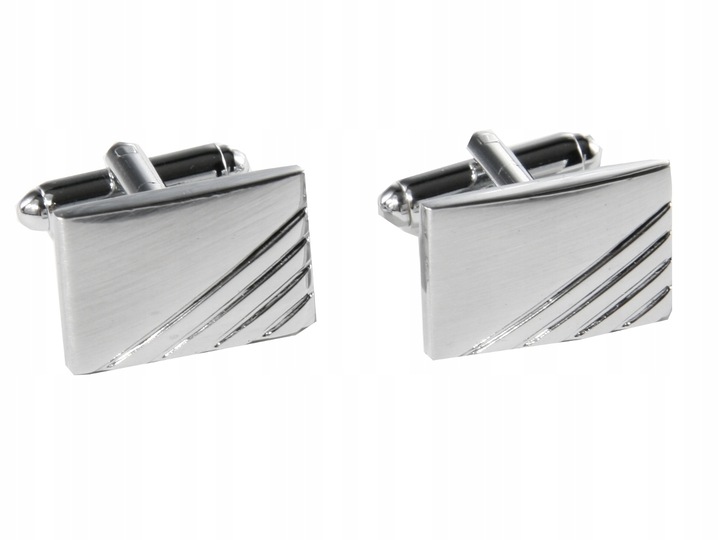 SPINKI DO MANKIETÓW KOSZULI SREBRNE W PUDEŁKU 459