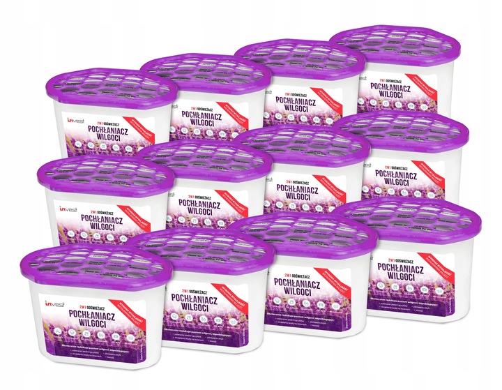 12X POCHŁANIACZ WILGOCI OSUSZACZ POWIETRZA INVEST 230g ZAPACH