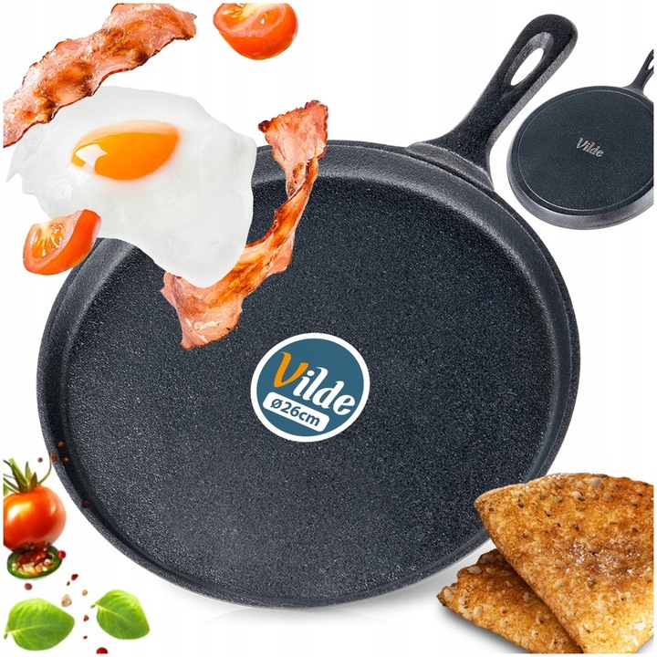 Patelnia ŻELIWNA do smażenia naleśników placków omletów jajek tortilli