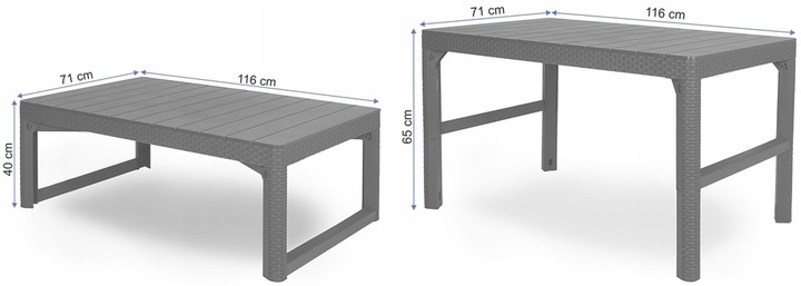 Regulowany STÓŁ STOLIK OGRODOWY LYON KETER gr.
