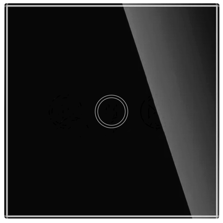 WŁĄCZNIK ŚWIATŁA SZKLANY DOTYKOWY POJEDYNCZY CZARNY WIFI TUYA LED SZKŁO