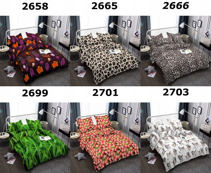 Pościel 160x200 + 2 Poszewki Komplet 3- Częściowy Kwiaty 3D Wiele Wzorów