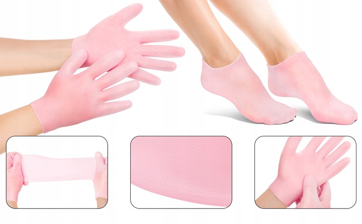 Silikonowe skarpetki na spękane pięty regenerujące pięty do zabiegów 2 par