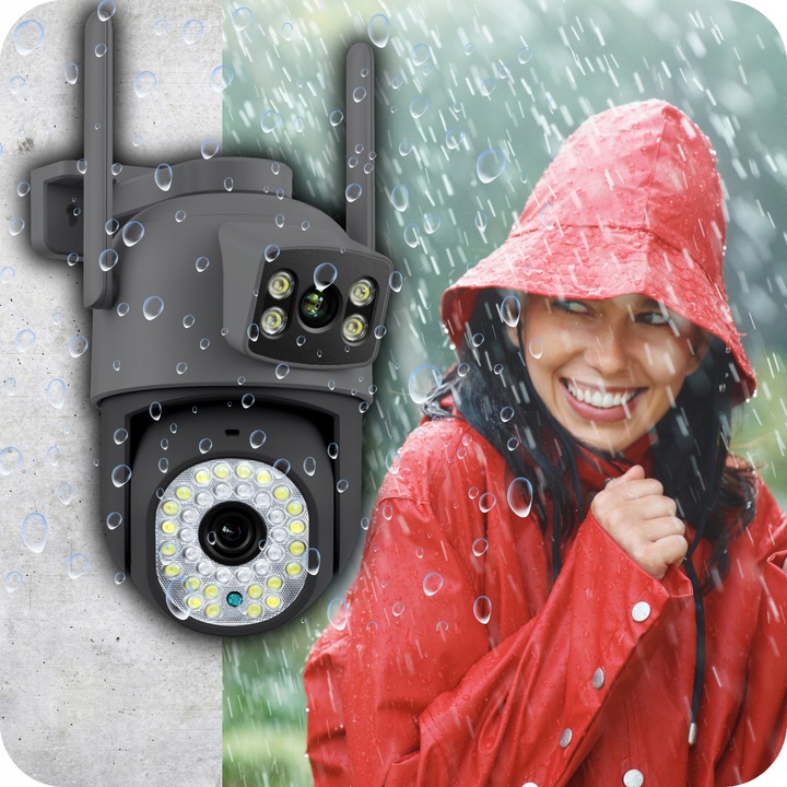 PODWÓJNA KAMERA WIFI IP SMART ZEWNĘTRZNA OBROTOWA 6MPX APLIKACJA ULTRA HD