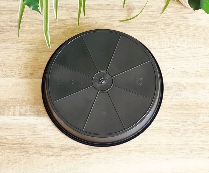 Podstawki P25 25cm czarne 10szt. - pod doniczki uprawowe, donice do