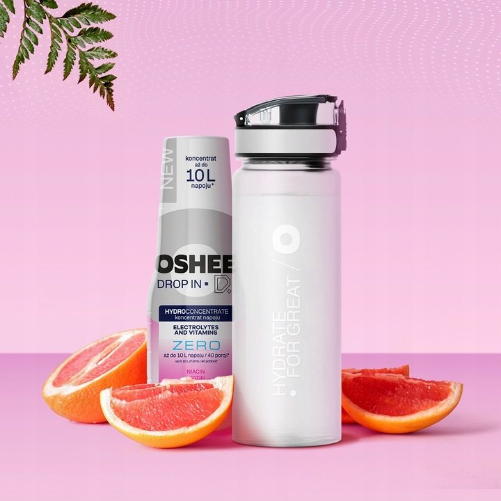 3x Hydrokoncentrat OSHEE Drop In ZERO Elektrolity Witaminy Grejpfrut