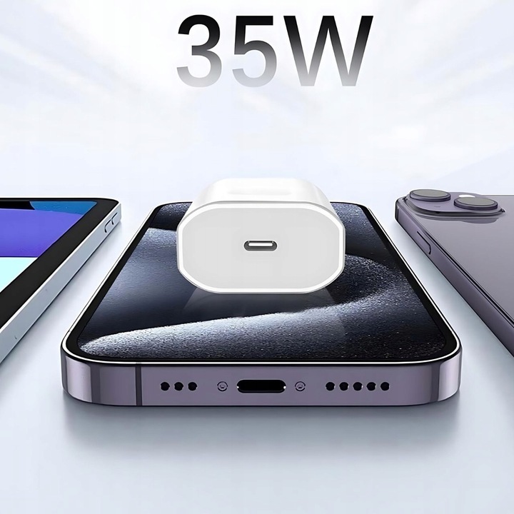 SZYBKA ŁADOWARKA ZASILACZ USB C 35W do iPhone 15 Pro Max Plus KABEL 1M 60W