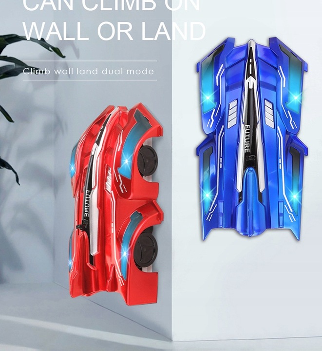 Samochód jeżdżący po ścianie i suficie czerwony RC zdalnie sterowany