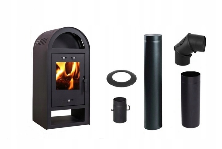 PIEC KOZA KOMINEK WOLNOSTOJĄCY STALOWY HESTIA + AKCESORIA KOMINKOWE