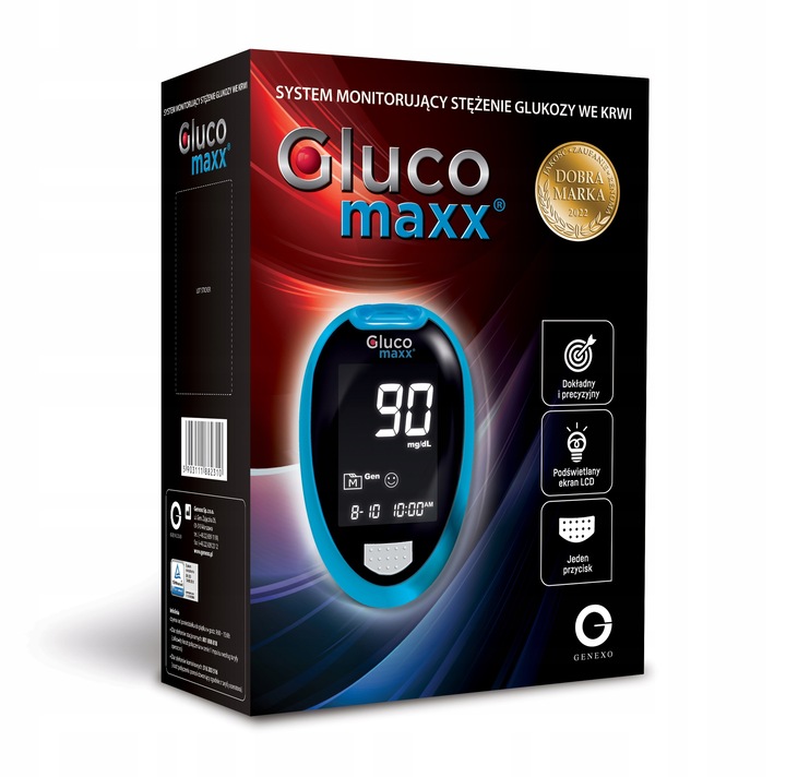 Glukometr Glucomaxx +Paski, Lancety, Nakłuwacz Etui - Pomiar glukozy, cukru