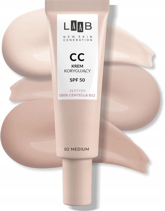 AA LAAB 100% Centella B12 Krem CC korygujący SPF50 nr 02 Medium