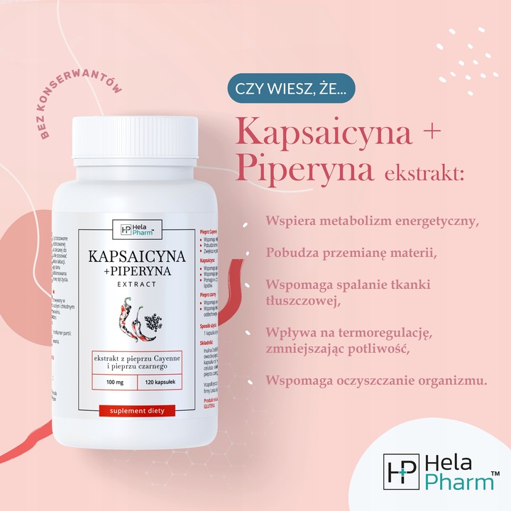 Kapsaicyna+Piperyna EXTRACT ODCHUDZANIE 120 kaps