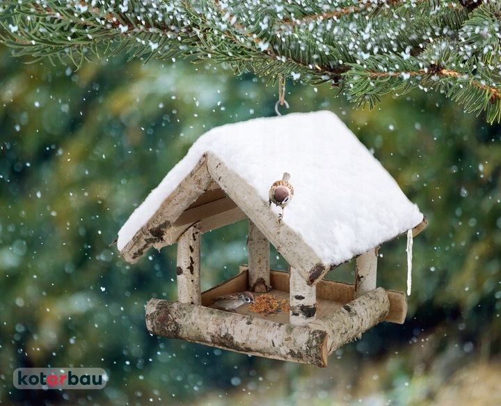 KARMNIK DLA PTAKÓW 255MM BUDKA DOMEK DOM DREWNIANY WISZĄCY NATURALNY