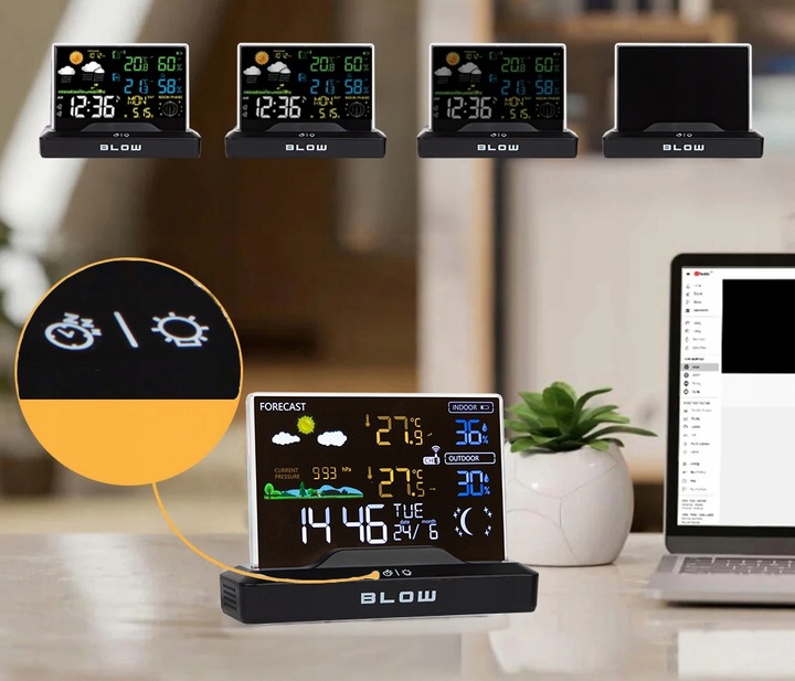 STACJA POGODY METEO BEZPRZEWODOWA POGODOWA TERMOMETR HIGROMETR