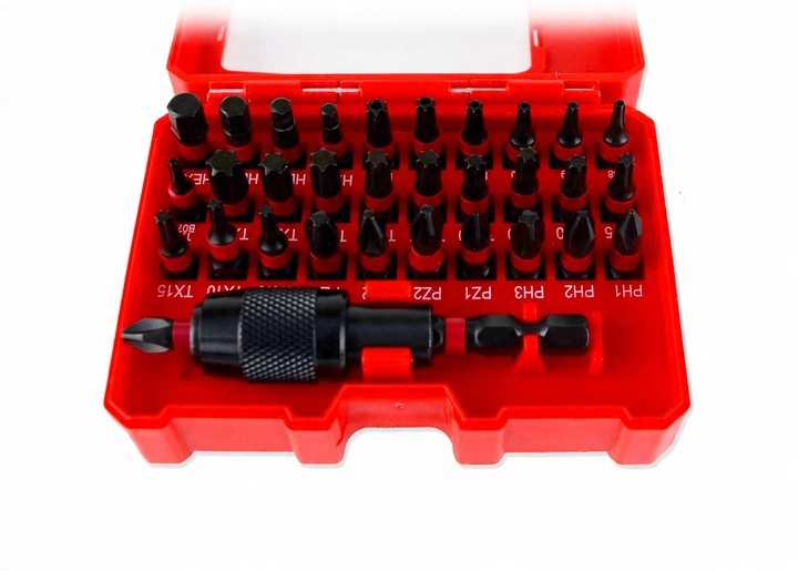 BITY MAGNETYCZNE WKRĘTAKI KOŃCÓWKI UDAROWE ZESTAW 32 EL. - PH PZ TX TXB HEX