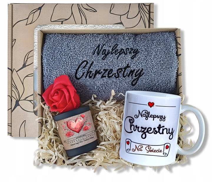 PODZIĘKOWANIE Dla Ojca Chrzestnego PIERWSZA KOMUNIA - Ręcznik Kubek