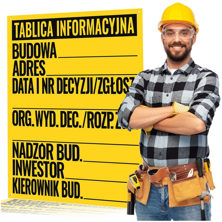 TABLICA INFORMACYJNA BUDOWLANA NA BUDOWĘ 50X70 CM