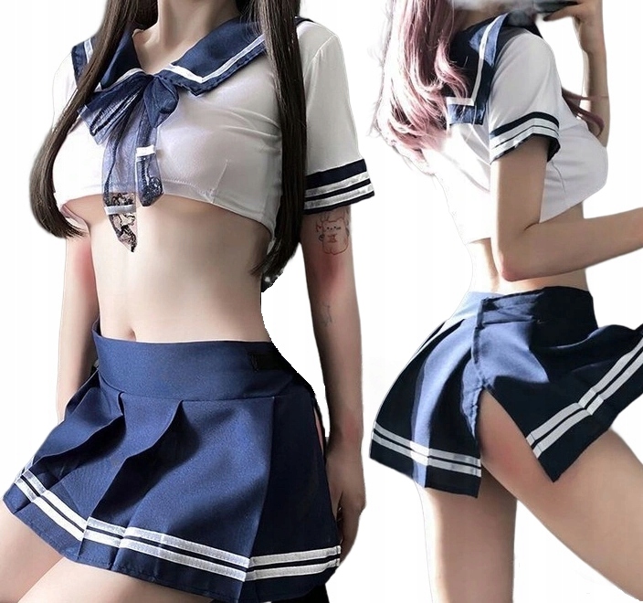 KOSTIUM STRÓJ PRZEBRANIE EROTYCZNE NIEGRZECZNA UCZENNICA ZESTAW