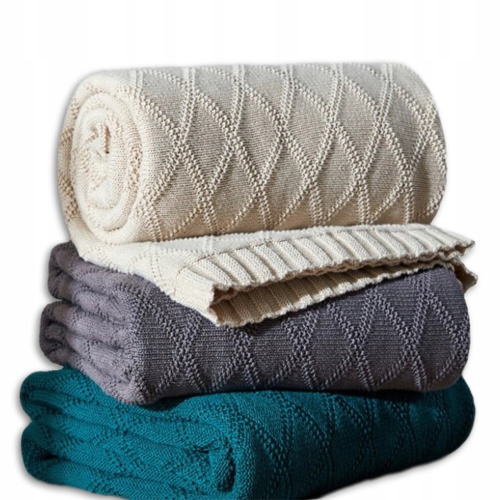 KOC CZYSTA BAWEŁNA 180cm wzór WAFEL LOFT DLA ALERGIKÓW NA PREZENT ŚWIĘTA