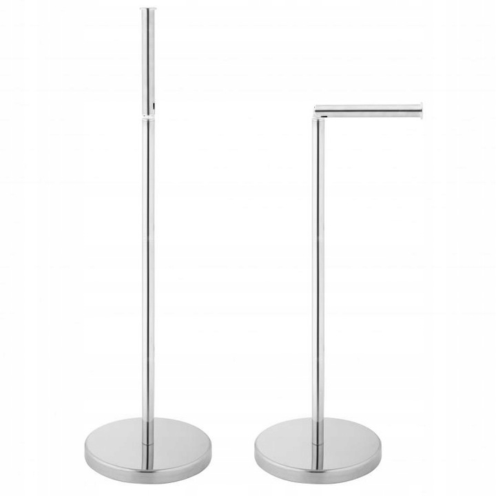 Stojak z uchwytem na papier toaletowy na 4 rolki do WC chrom srebrny