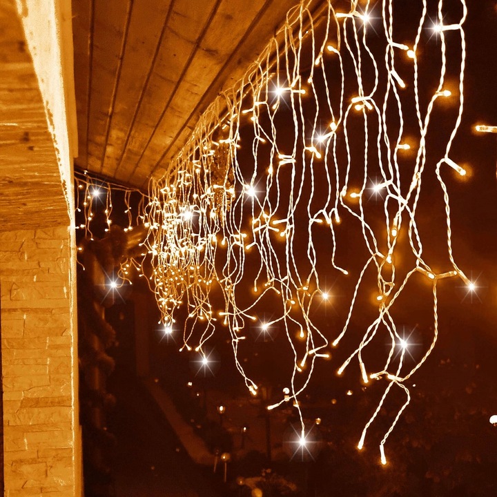 LAMPKI SOPLE CHOINKOWE 300LED KURTYNA ŚWIETLNA FLASH LED ZEWNĘTRZNY TIMER