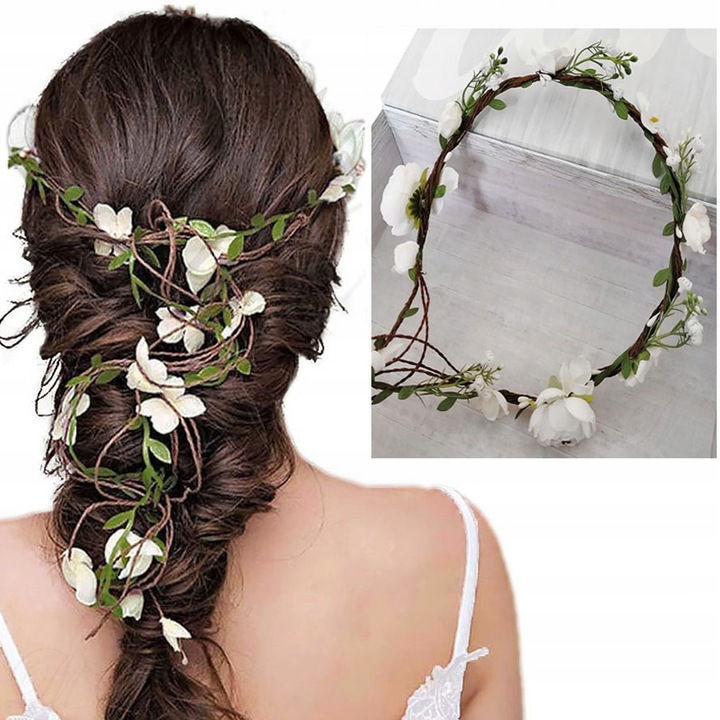 WIANEK NA KOMUNIĘ DEC25 komunijny dekoracja opaska biały na głowę jak żywy