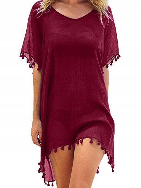 LETNIA TUNIKA PLAŻOWA PAREO NARZUTKA NA PLAŻĘ SUKIENKA DAMSKA SZYFON KOLORY