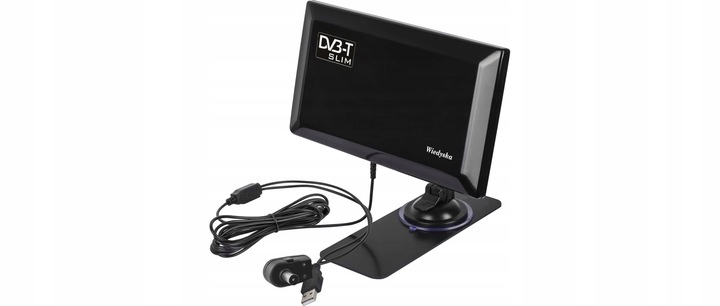 ANTENA TV KOMPAKTOWA DVB-T2 DAB POKOJOWA SLIM USB