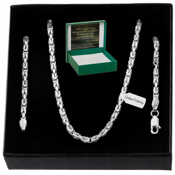 SREBRNY ŁAŃCUSZEK MĘSKI SPLOT KRÓLEWSKI 55 CM SREBRO 925 + GRATISY + GRAWER