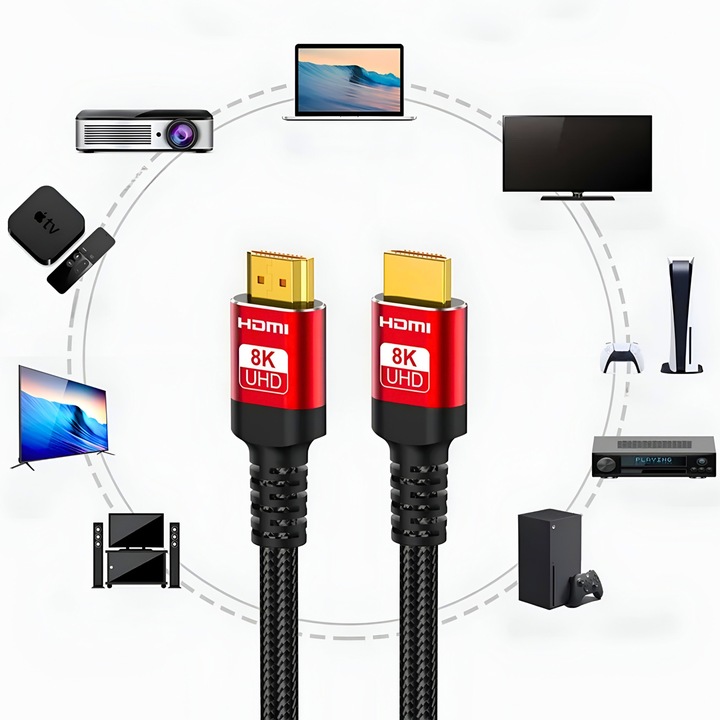 KABEL HDMI 2.1 8K 60Hz / 4K 120Hz UHD HDR eARC VRR 48Gbps SPEED
